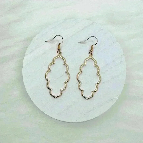 Gold Lantern Like Shape Earrings - Picture 1 of 6